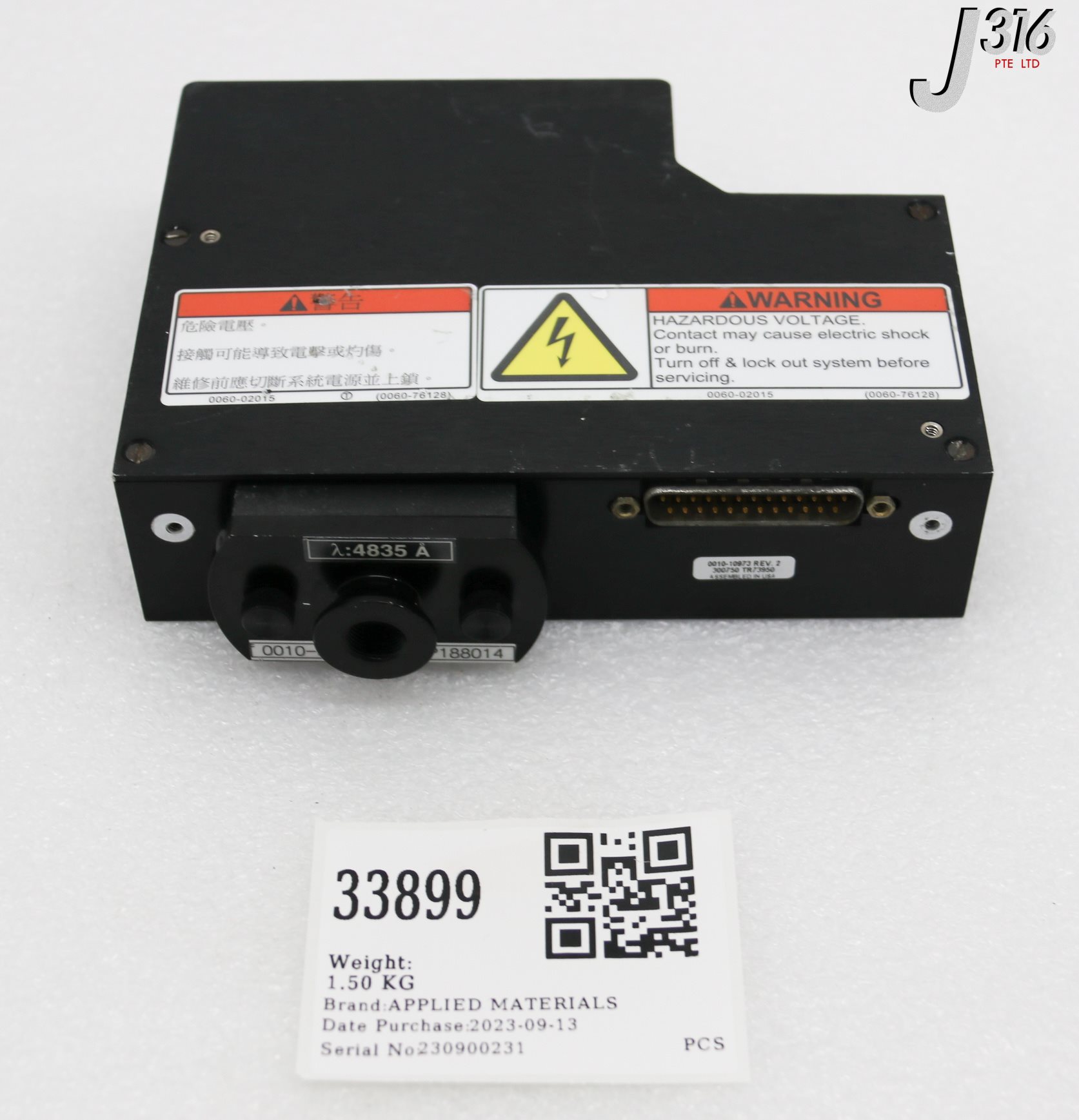 グレー1枚 33899 APPLIED MATERIALS ASSY, H.O.T. DECTR MOD W/ 0010-30063 0010